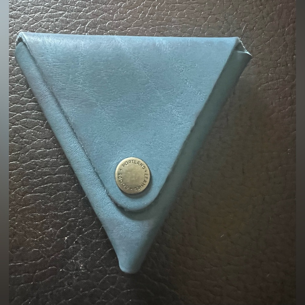 Portland Leather Blue Leather Triangle Pouch
